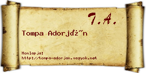 Tompa Adorján névjegykártya